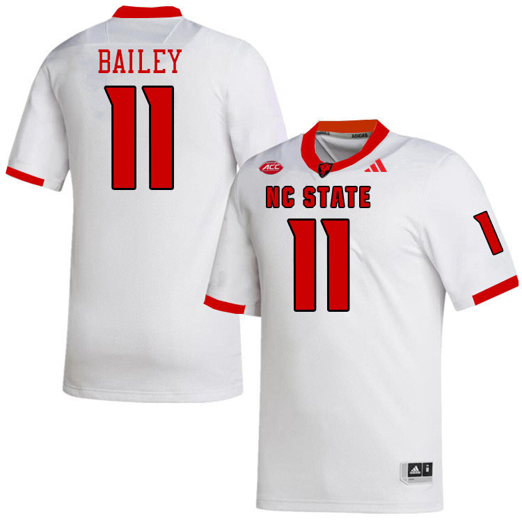 NC State Wolfpack #11 CJ Bailey College Football Jerseys Stitched-White NC State Wolfpack #11 CJ Bailey College Football Jerseys Stitched-White